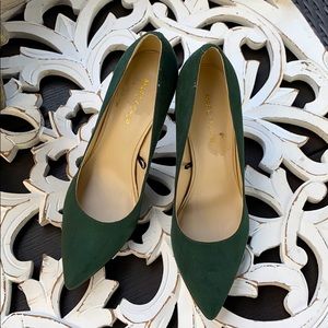 Worn once. Slip- on style. Winter green color